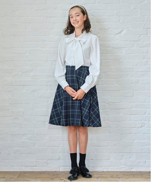 チェックフレアスカート（スカート）｜pom ponette junior
