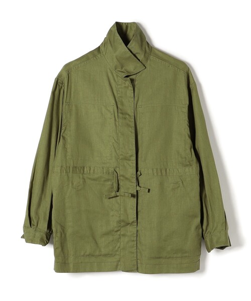 セール】〈手洗い可能〉綿麻 ミリタリー オーバー ジャケット