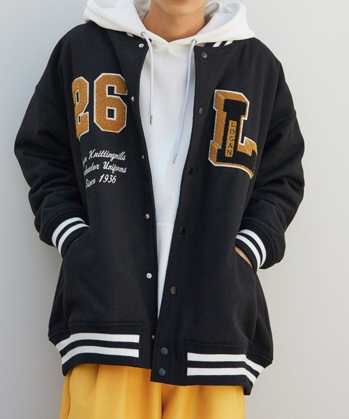 美品 PAGEBOYLIM ローガンコラボスタジャン ビッグシルエット 黒 PBLIM