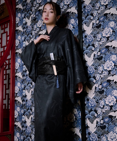 アソート浴衣3点セット【浴衣＋兵児帯＋巾着】（浴衣）｜Ellno Loset