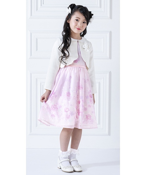 花柄パネルプリント＆刺しゅう ワンピース（ワンピース）｜mezzo piano