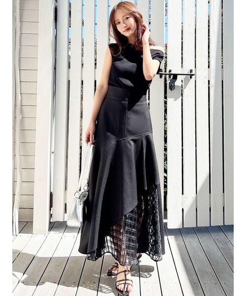 RESEXXY（リゼクシー）の「シアーチェックアシンメトリースカート