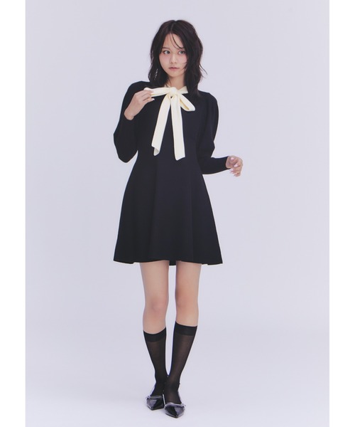 セール】ボウタイリボンニットワンピース（ワンピース）｜LILY BROWN