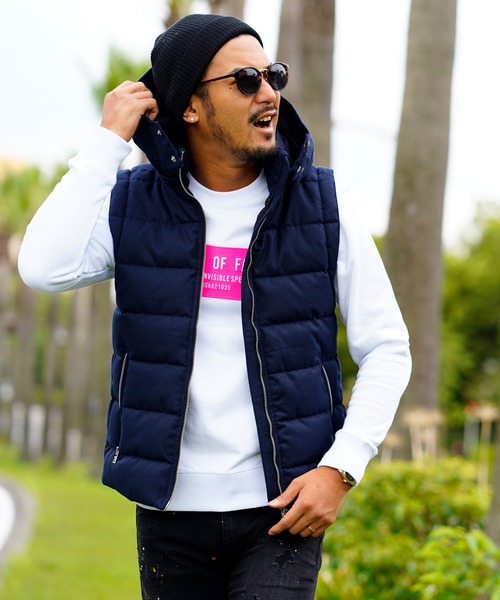 完売品 アダムスジャグラーフード付きダウンベスト 完売品 アダムス