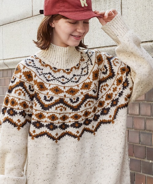 ノルディックニットハイネックプルオーバー（ニット/セーター）｜MONO