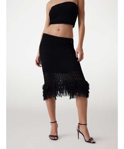 LUCA Fringed Hem Midi Skirt スカート | GUESS(ゲス) JAPAN 公式