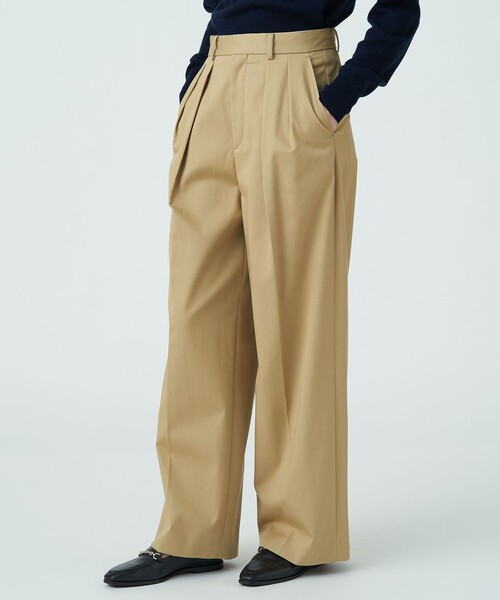 MACPHEE（マカフィー）の「□コットンチノ タックワイドパンツ