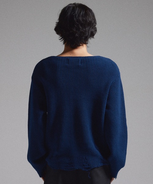 GRANCY】Pierced Damage Knit / ピアスダメージニット（ニット