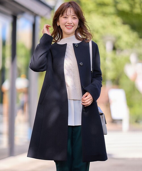 エヴィス EVISU コート プラハ ブリティッシュウール 茄子紺色 極美品