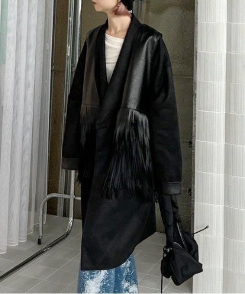 Ameri（アメリ）の「FRINGE VEST SET SUEDE JACKET（テーラード