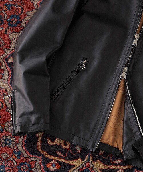 CINQUANTA / スタンドカラー シングルライダースジャケット（ブルゾン