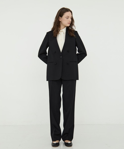 CINOH/チノ】BLACK FORMAL NO COLLAR JACKET/ブラックフォーマルノー