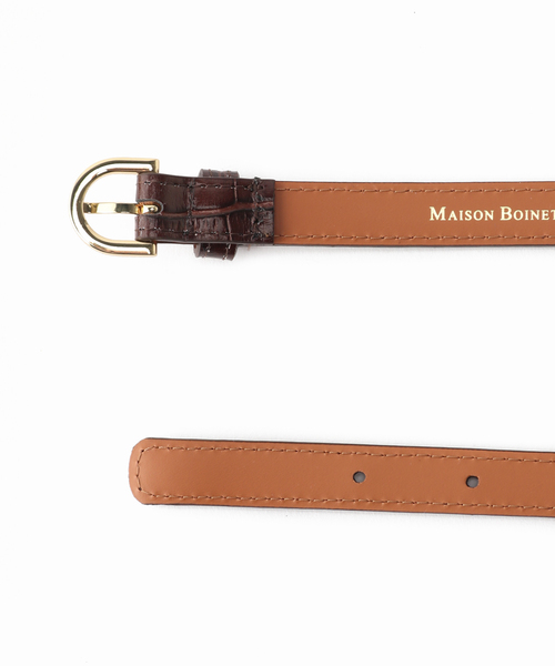 追加2》【MAISON BOINET/メゾンボワネ】15mm belt in calf printed