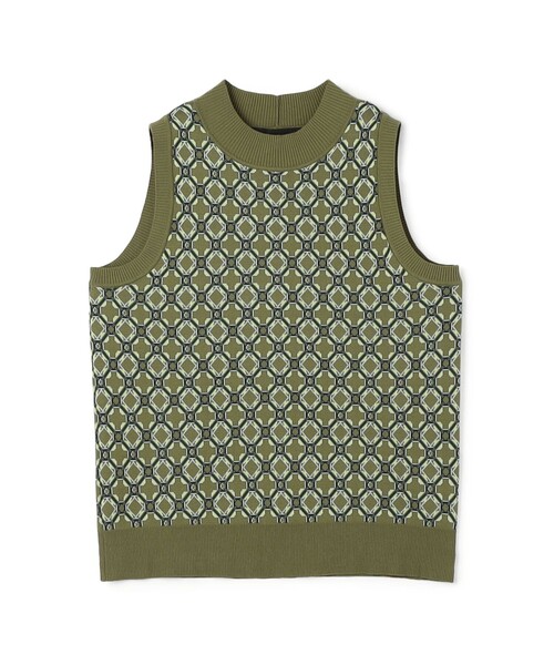 クロスタイルジャカード アメリカンスリーブプルオーバー（ニット