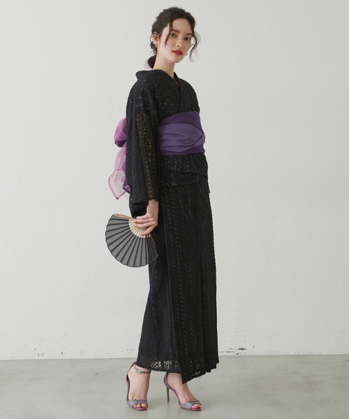 LA BELLE ETUDE ラベルエチュード 総レースセパレート浴衣 パープル LA