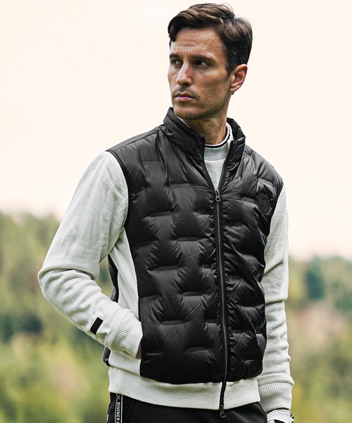DIVINER GOLF】袖ニット切替圧着キルトダウンブルゾン メンズ ゴルフ
