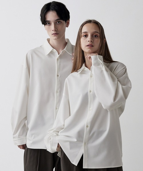 セール】【CLEL】Balloon Sleeve Loose Regular Collor Shirt