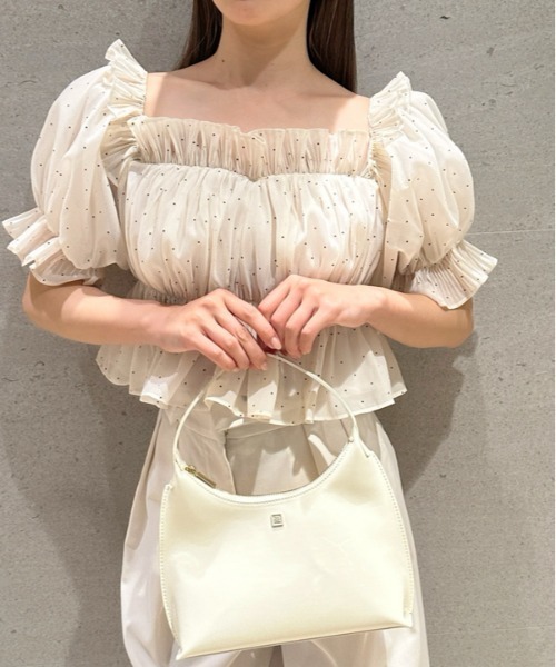 SNIDEL（スナイデル）の「Sustainableギャザーオフショルブラウス