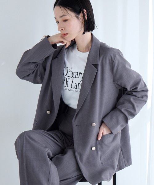 Aunely】すぐサラ UV ダブル テーラードジャケット＜YOSOOIシリーズ