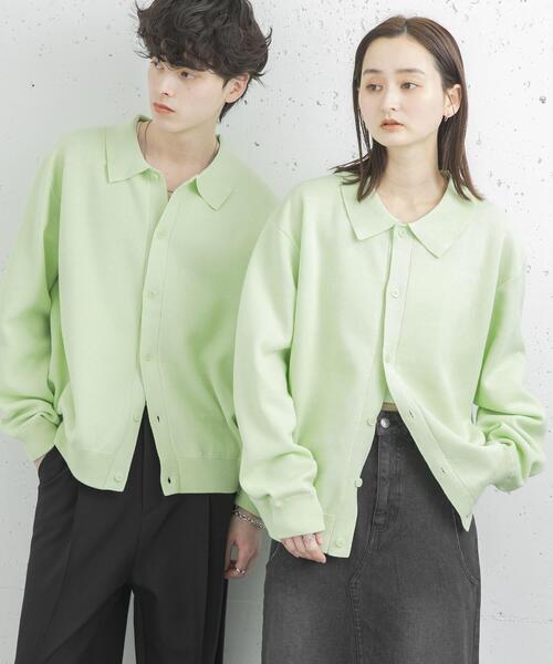 BoTT ポロカーディガン L グリーン/ライトグリーン セール】『洗濯可