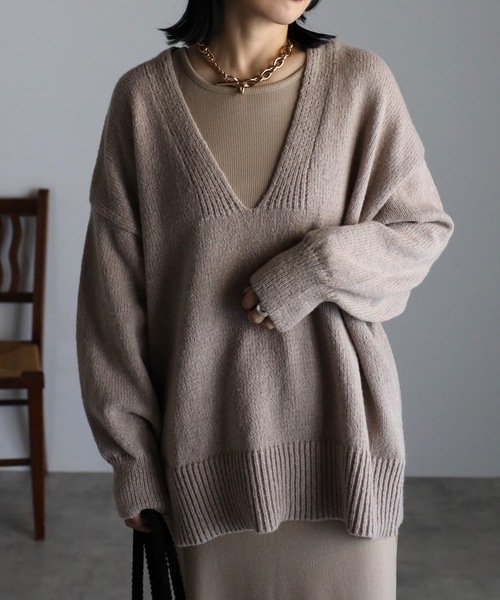 セール】AW 深Vネックプルオーバーニット（ニット/セーター）｜ap