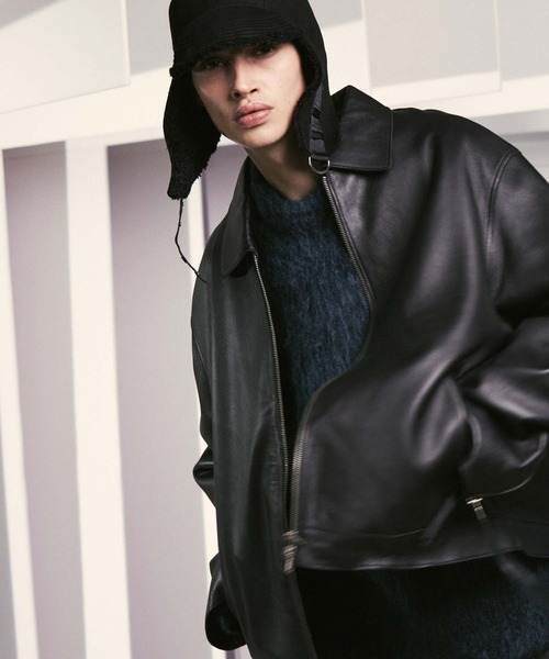 UNISEX》Lamb leather Prime-Over Single Rider Collared Jacket