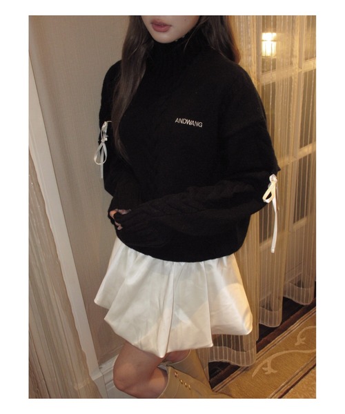 andwang Ribbon Balloon Cutout Dresミニワンピ Ribbon Balloon Cutout