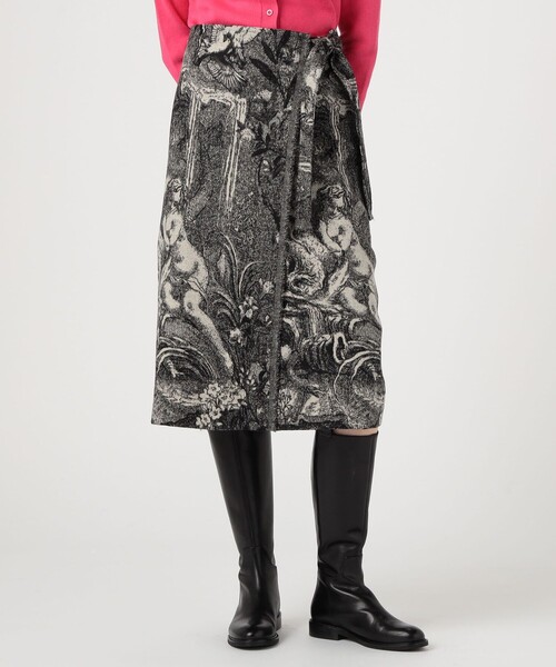 caban（キャバン）の「フランネルジャカード ラップスカート（スカート