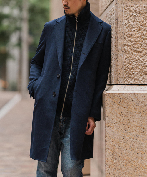 EDIFICEネイビーチェスターコート Lサイズ EDIFICE（エディフィス