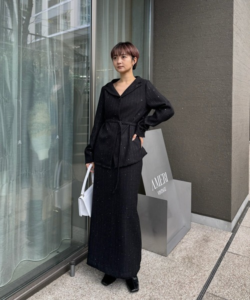 セール】GLITTER TWEED SET UP（セットアップ）｜Ameri（アメリ）の