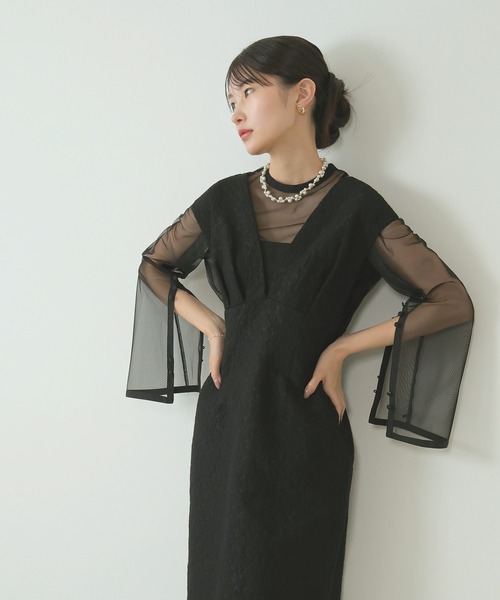 Kana（カナ）の「ジャガード ワンピース チュール トップス セット