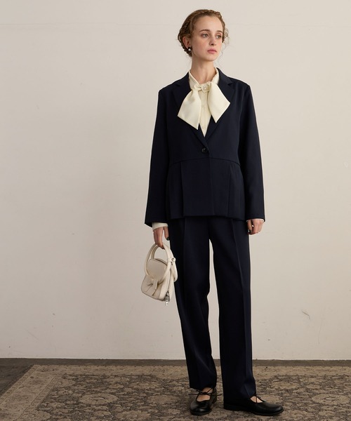 BONLECILL noir】＜2点セット＞ボックスプリーツペプラムジャケット