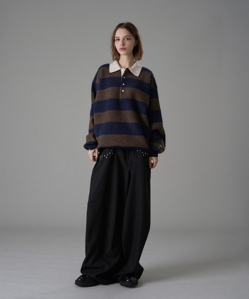 CLASSIC BORDER KNIT POLO / クラシックボーダーニットポロ（ニット