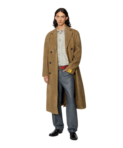 DIESEL（ディーゼル）の「メンズ レザージャケット ロング フェイク