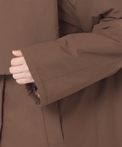 セール】《ストール付き/WEB限定》中綿ストール付きノーカラーコート