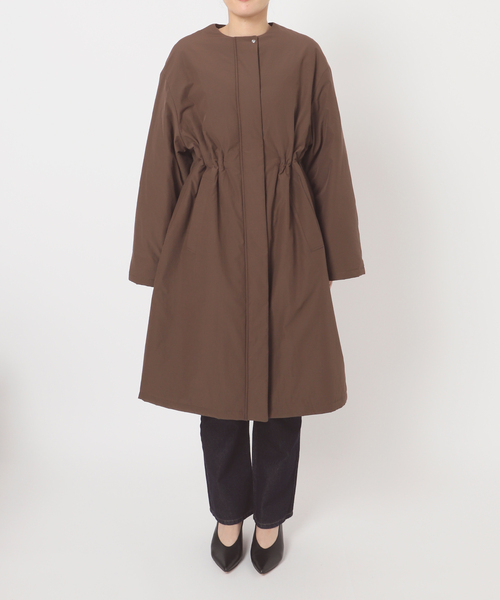 セール】《ストール付き/WEB限定》中綿ストール付きノーカラーコート