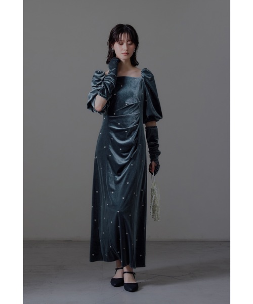 セール】スイートハートベロアドレス 結婚式 二次会 成人式 同窓会