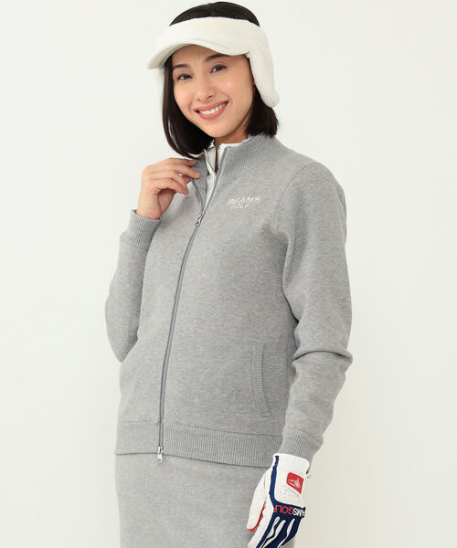 ビームスゴルフ ニットセーター 蓄熱 スニード ブルゾン チェック