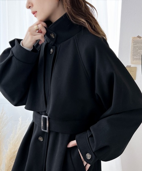 セール】360度上品魅せ。2way スタンドカラー ボリュームスリーブ