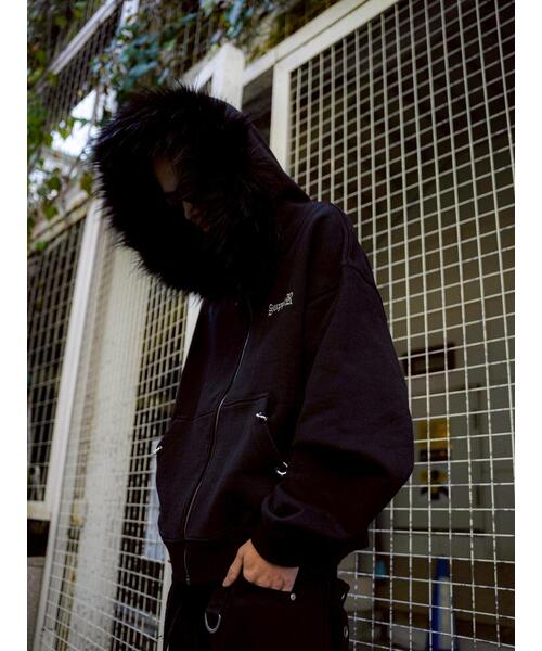 SUPPLIER/サプライヤー/【LHP EXCLUSIVE】FAUX FUR CROPPED CROSS ZIP