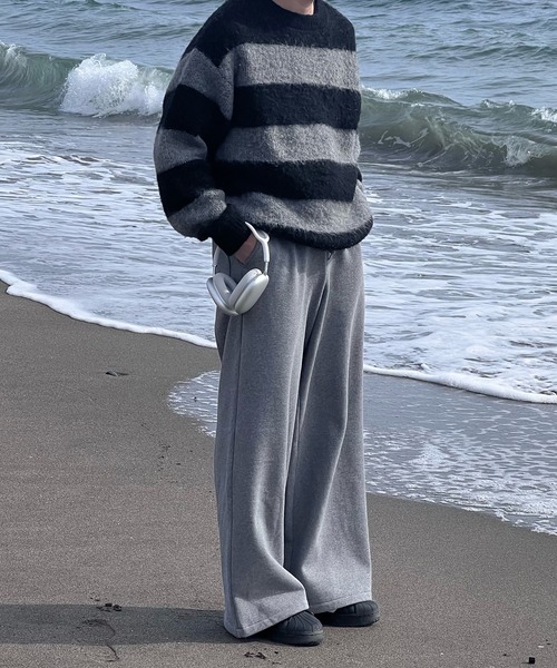 CALLNE】 Mohairmix Crewneck Knit / モヘア混クルーネックニット