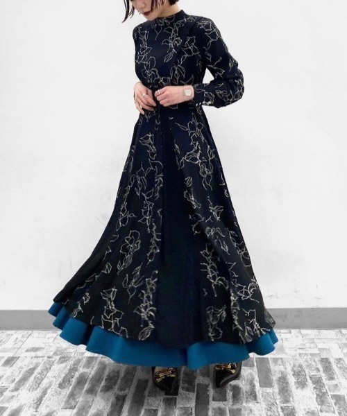 RBTXCO FAKE FLOWER DRESS RBT ワンピース ブラック RBTXCO FAKE