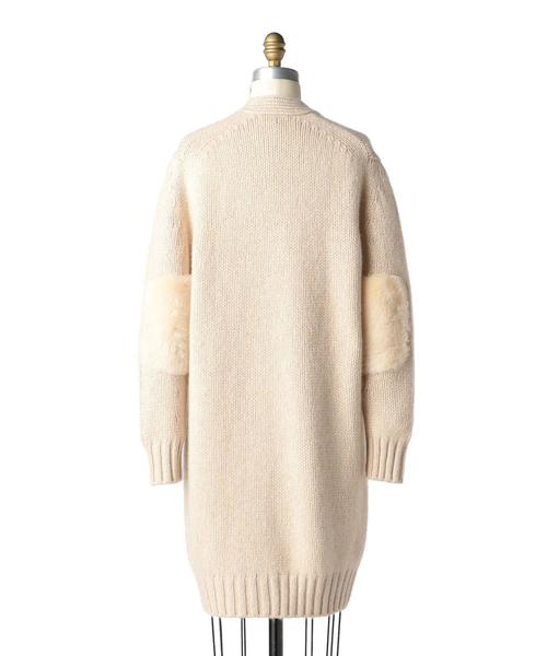 Drawer（ドゥロワー）の「Drawer ムートンパッチロングカーディガン