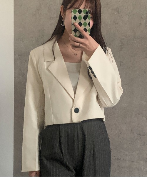 セール】【26年春夏新作】クロップドショート丈シングルテーラード