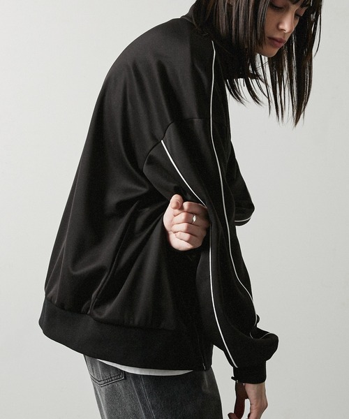 Alfred Alex】ダブルジップアップサイドライントラックジャケット