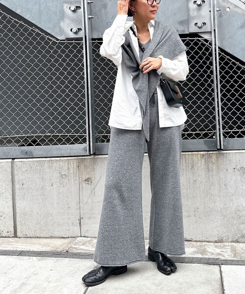 セール】《手洗い可能》《セットアップ対応》カシミヤ混ニットパンツ