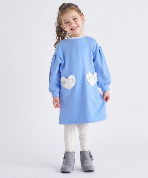セール】【あったか】裏シャギーハートポケットワンピース_ジュニア
