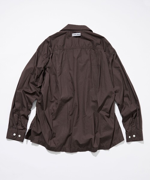 CAHLUMN/カウラム Magazine Pocket Broadcloth Open Collar Shirt