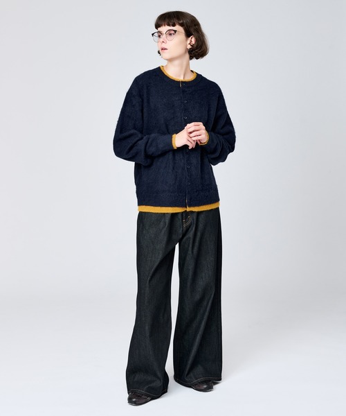 WETTEMPT（ウィテンプト）の「CREW NECK BRUSHED LAYERED CARDIGAN