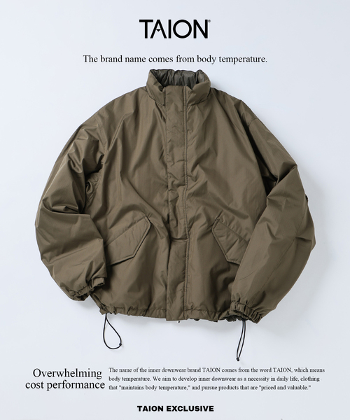 TAION / タイオン 別注 リバーシブル ショートモッズ ダウンブルゾン